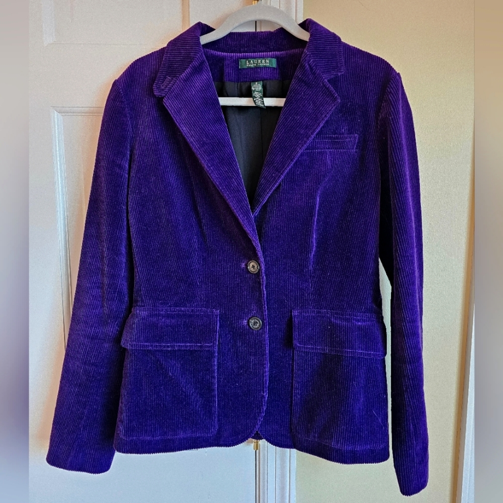 RALPH LAUREN Purple Corduroy Jacket Size 8